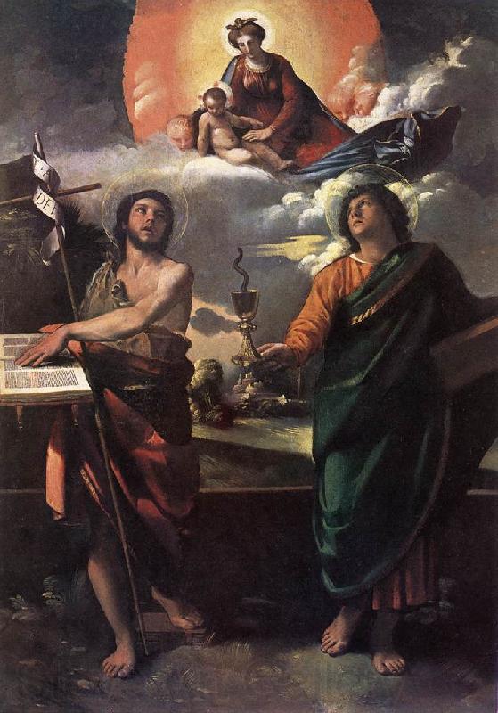 DOSSI, Dosso The Virgin Appearing to Sts John the Baptist and John the Evangelist dfg Spain oil painting art